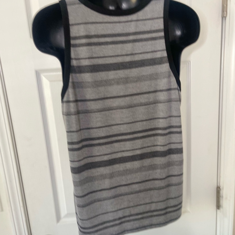 Striped Gray and Black Tank Top - Picture 2 of 3